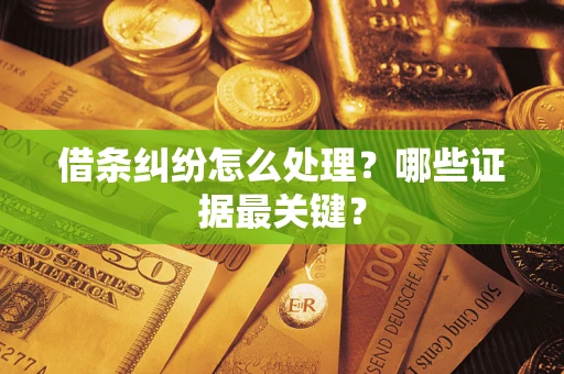济南借条纠纷怎么处理？哪些证据最关键？